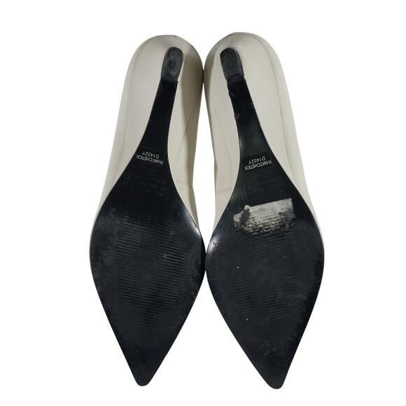 NINE WEST! EGGSHELL WHITE GENUINE LEATHER POINTY TOE HEELS, PUMPS! SZ 6.5M - Picture 9 of 10